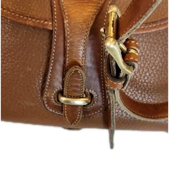VTG 80s Dooney & Bourke Essex R25 Leather Saddle Tan Handbag Purse USA Serial # - Picture 8 of 15